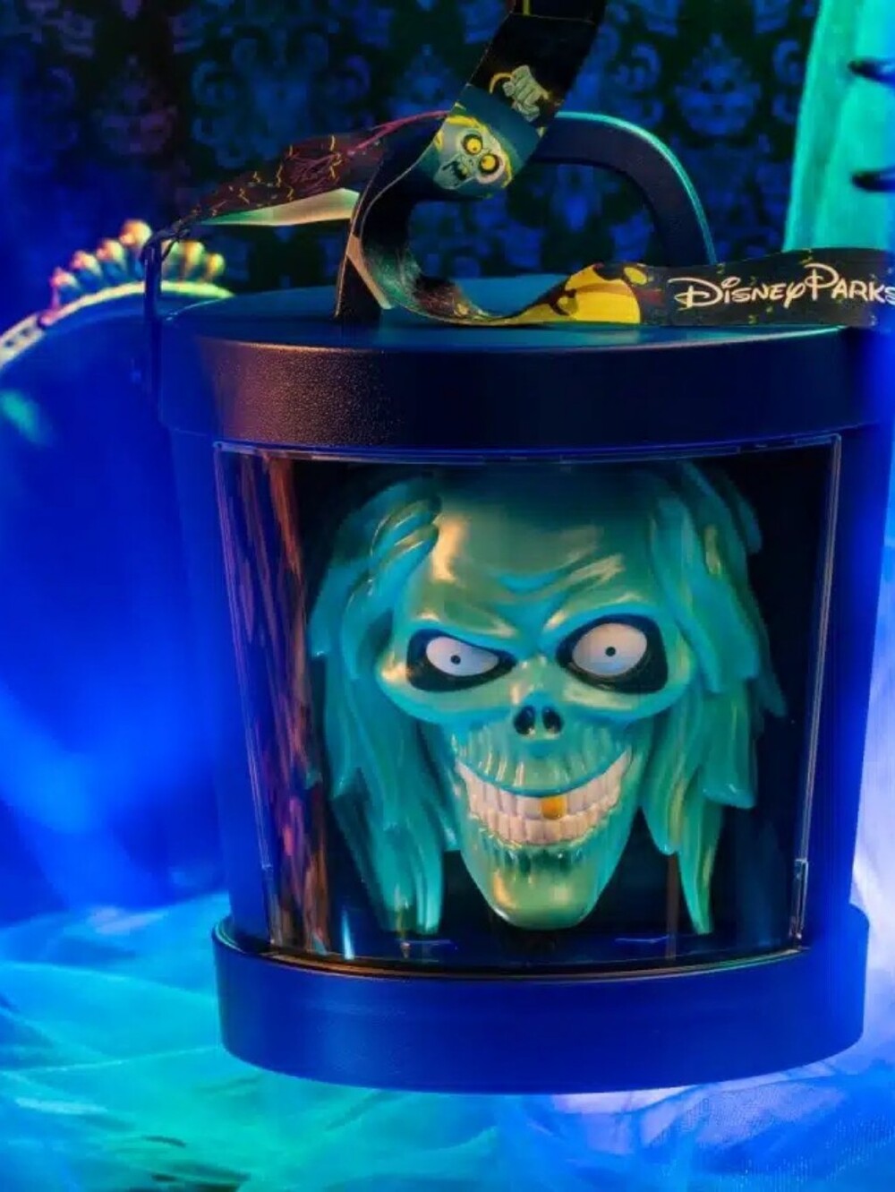 Disney Parks Haunted Mansion Hatbox Ghost Popcorn Bucket - Lights & Sound - NWT